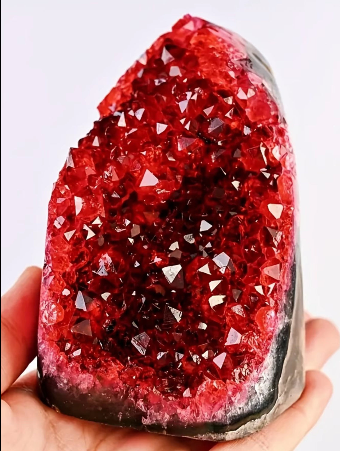 1pc Rare Red Geode Cut Base Cluster