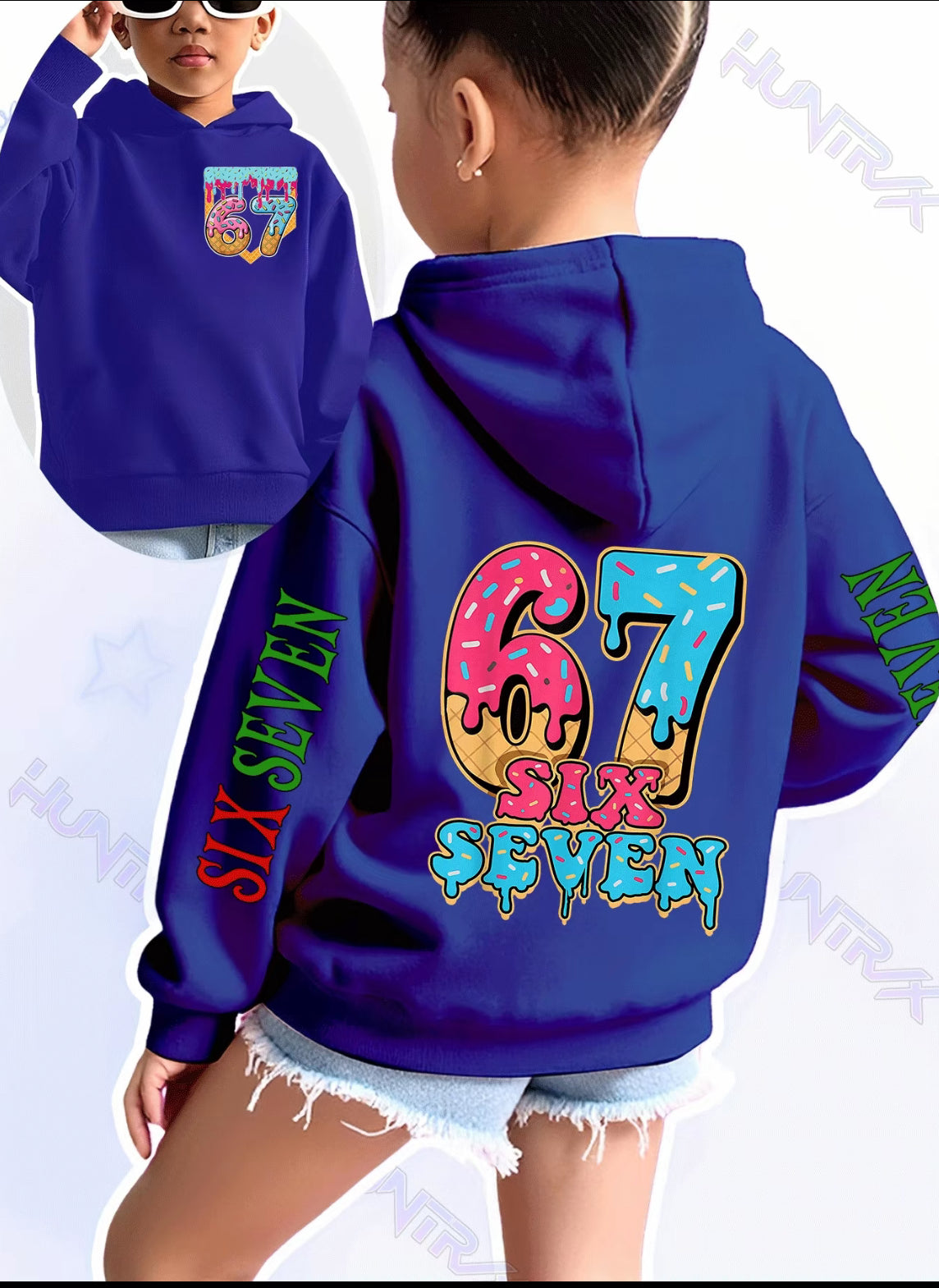 Girls' Fun Number Print Hoodie