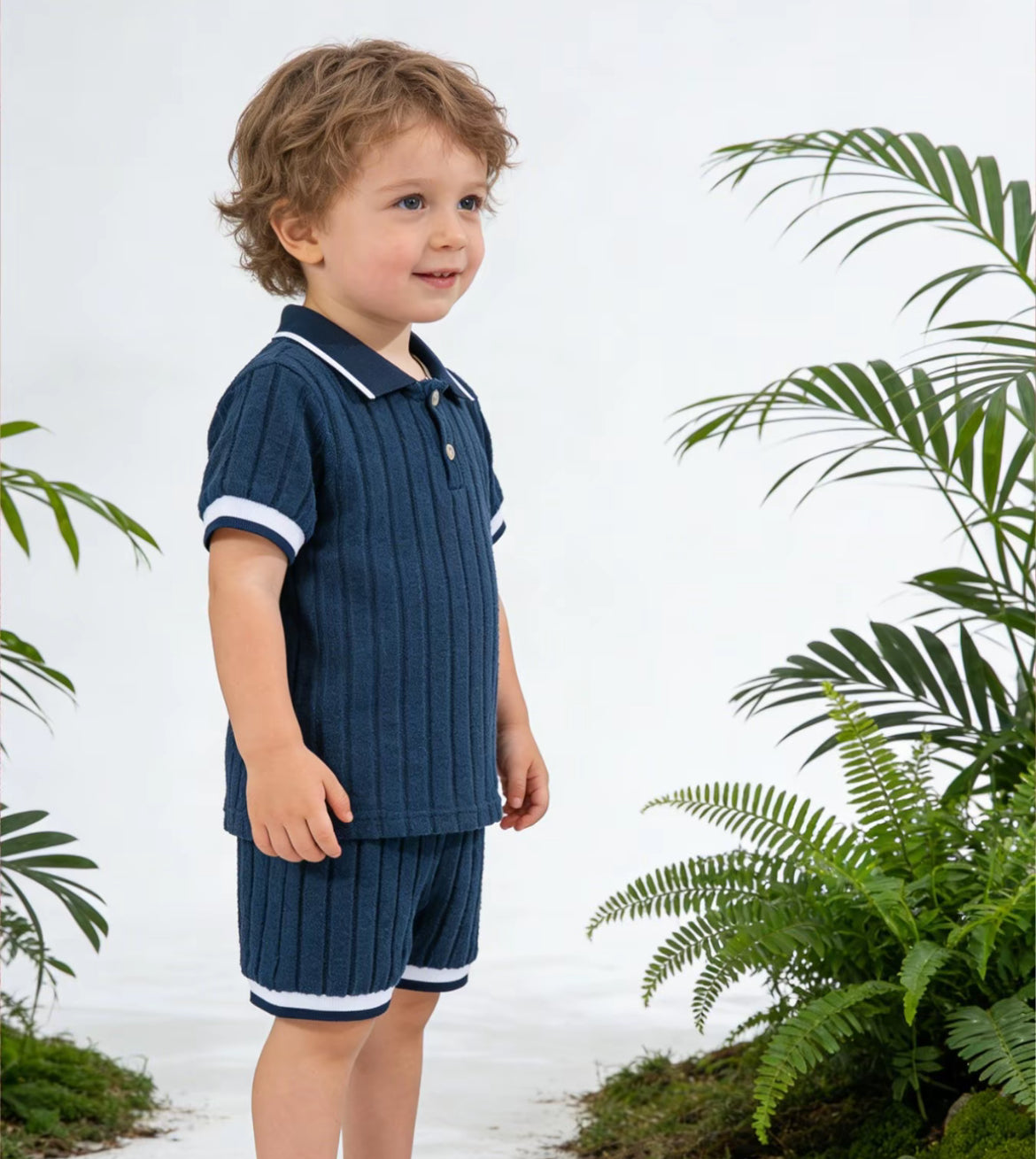 Toddler Boys' Summer Knit Thin T-Shirt & Shorts Set