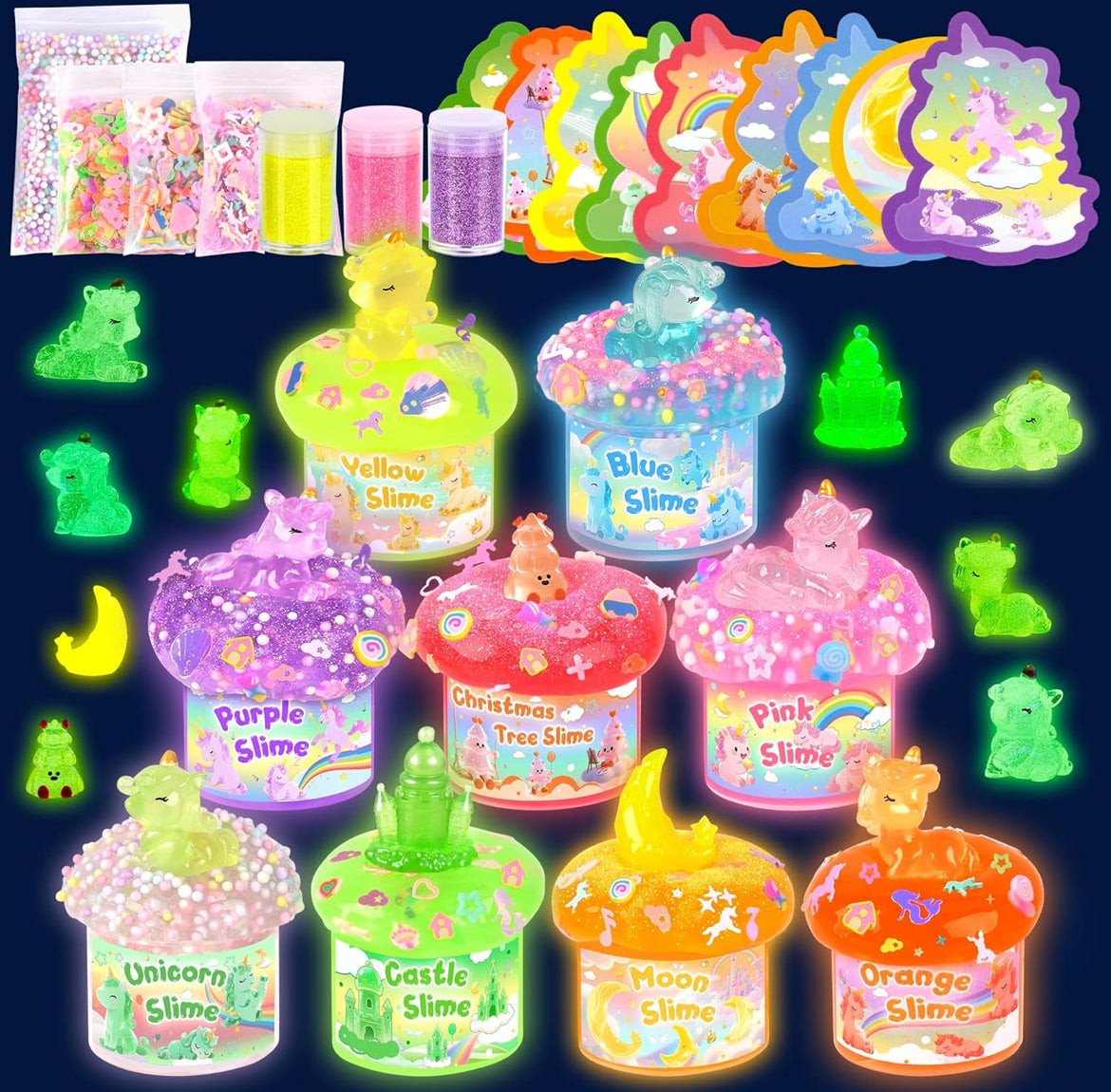 Ocean Glow in the Dark Slime Kit 9 Pack,
