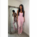 Seamless Contrast Piping Padded Ruched Bum Jumpsuit