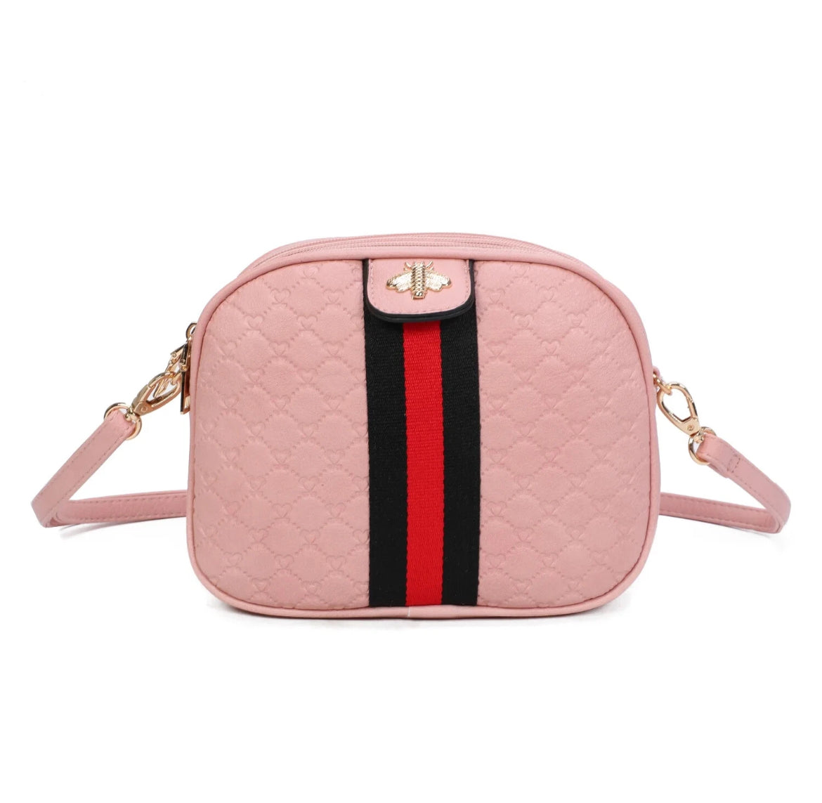 Women Faux Leather Smart Bee Cross Body Bag Triple zipped Messenger Shoulder Bag