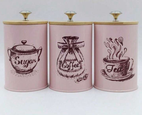 3pcs Sugar , Coffee, Tea canisters