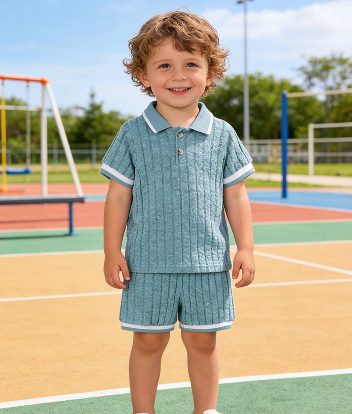 Toddler Boys' Summer Knit Thin T-Shirt & Shorts Set