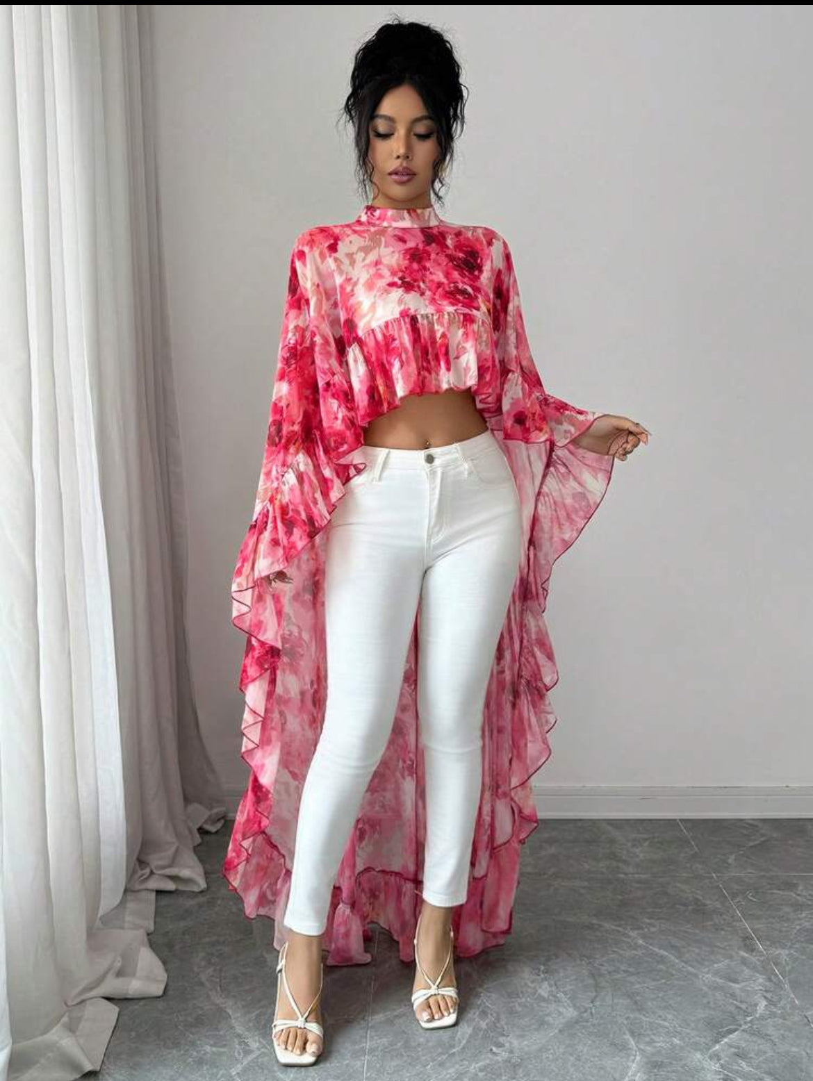 Cropped Ruffle Blouse