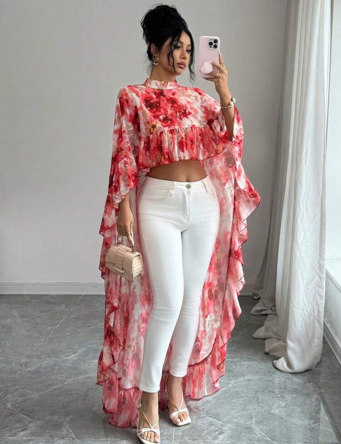 Cropped Ruffle Blouse
