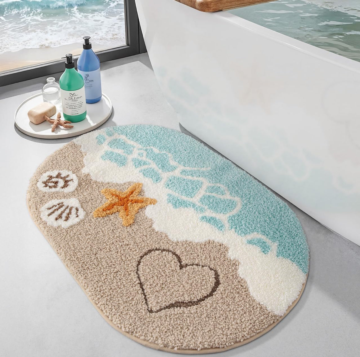 Starfish Beach Bathroom Mat