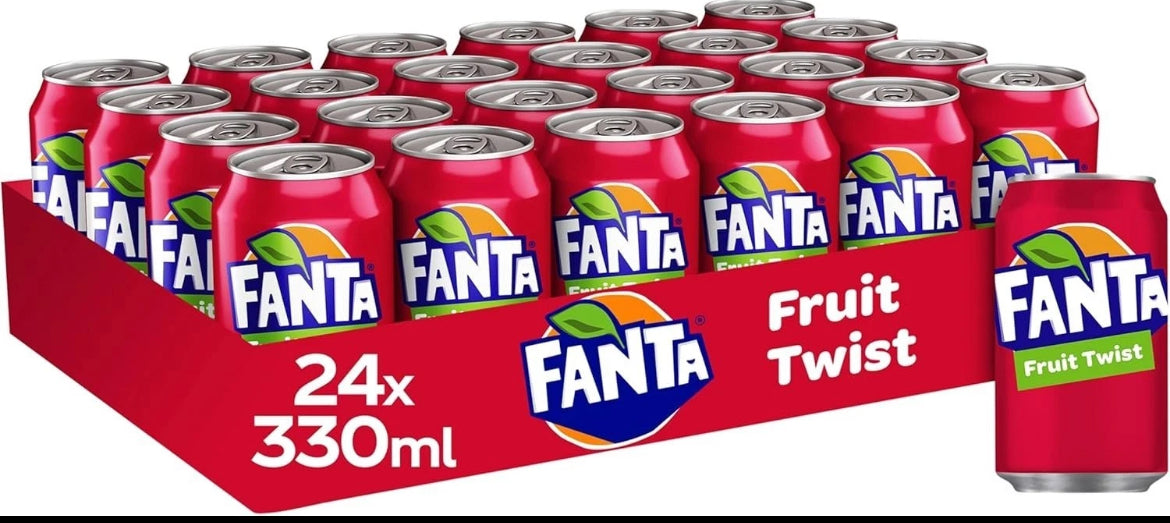 Fanta Fruit Twist Fizzy Drink Cans 24 x 330ml Multipack Refreshing Soft Drink UK