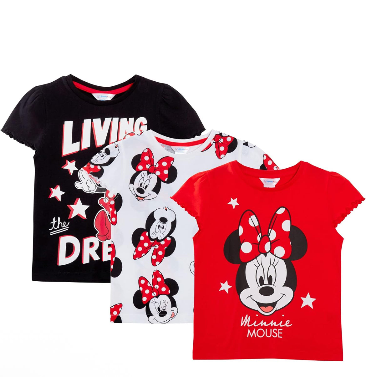 Girls 3 Pack Minnie Mouse T-Shirts