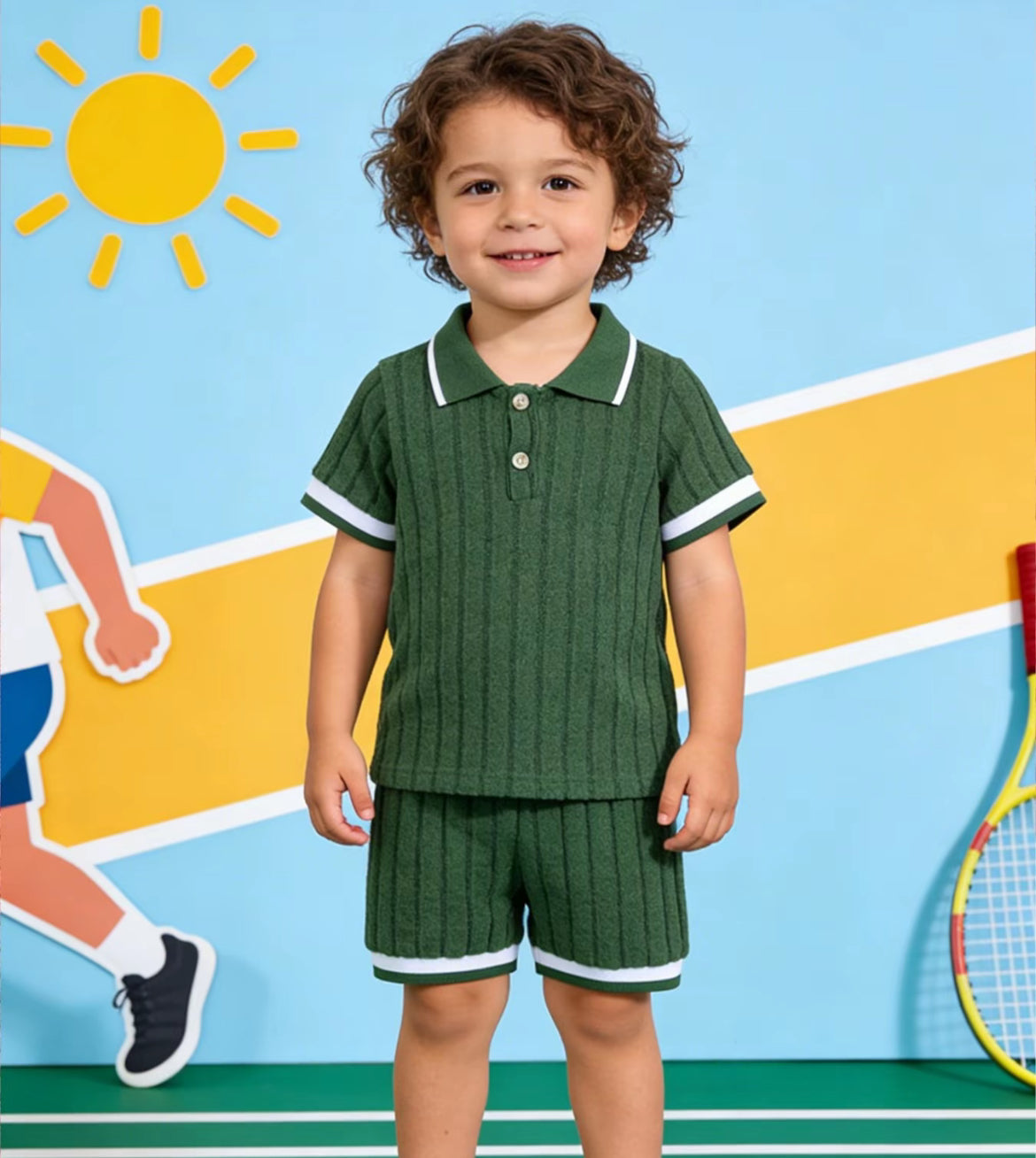 Toddler Boys' Summer Knit Thin T-Shirt & Shorts Set