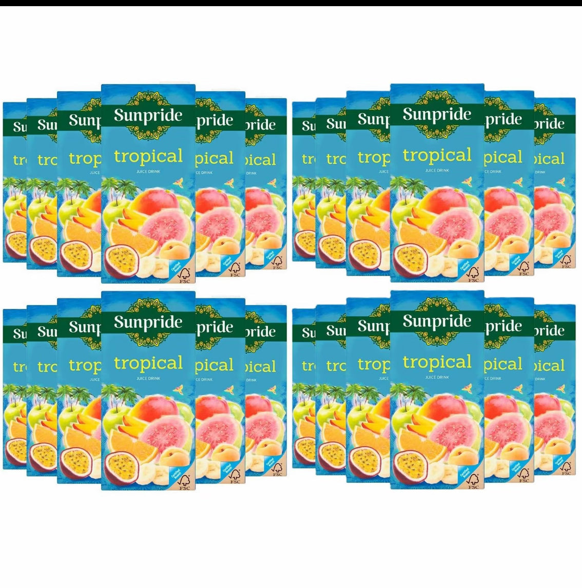 Sunpride Tropical Juice Drink – 12 x 1L Cartons or 24 x 250ml Juice Boxes | Exotic Fruit Blend w