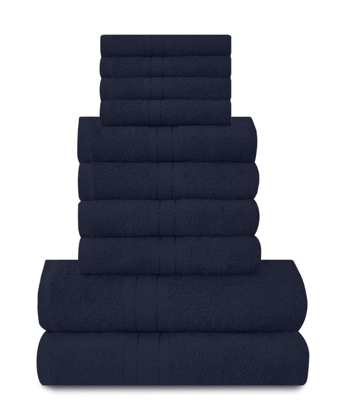 Towels Family Bale Set - 10 Piece 100% Egyptian Cotton, 4x Face 4x Hand 2x Bath Towe