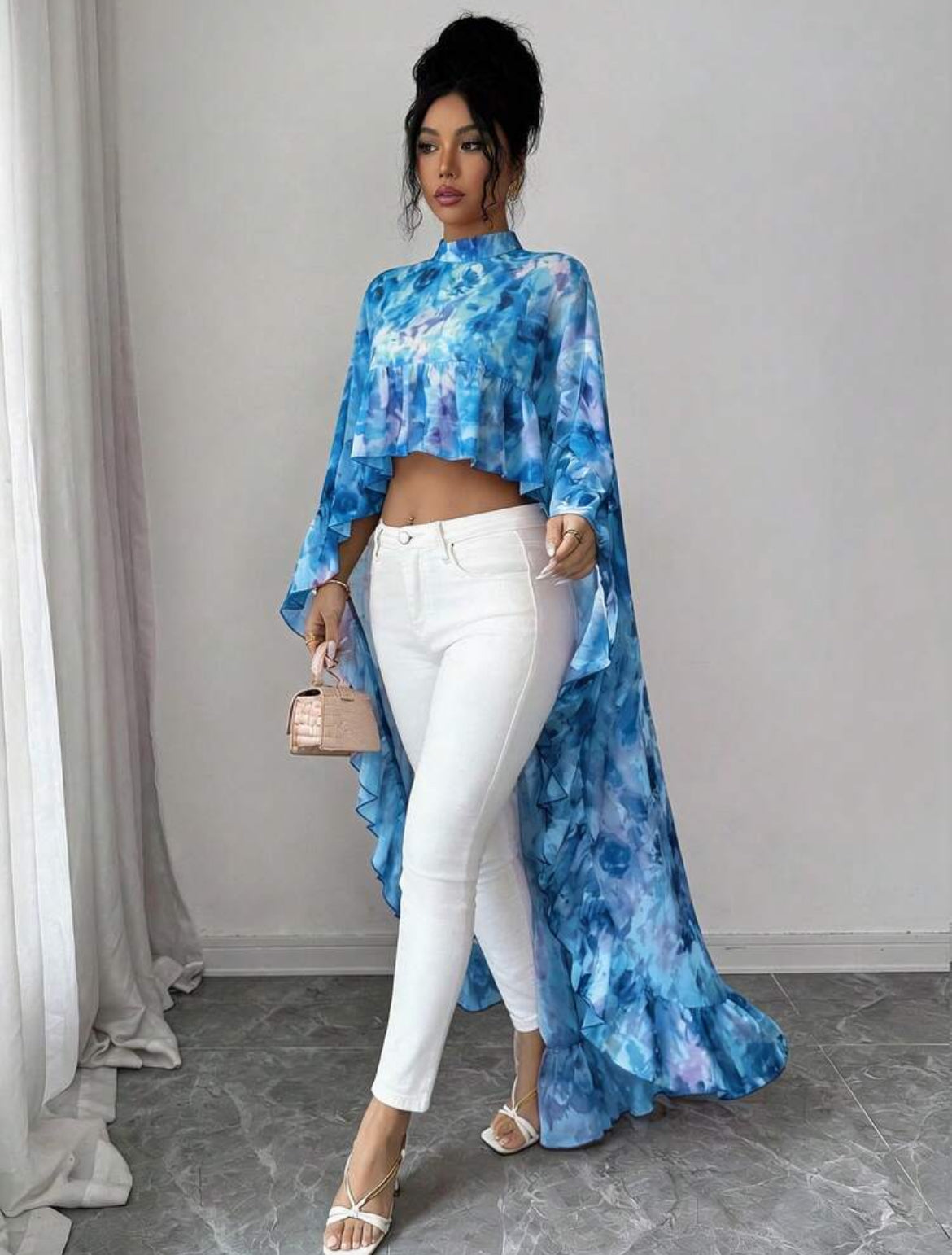 Cropped Ruffle Blouse