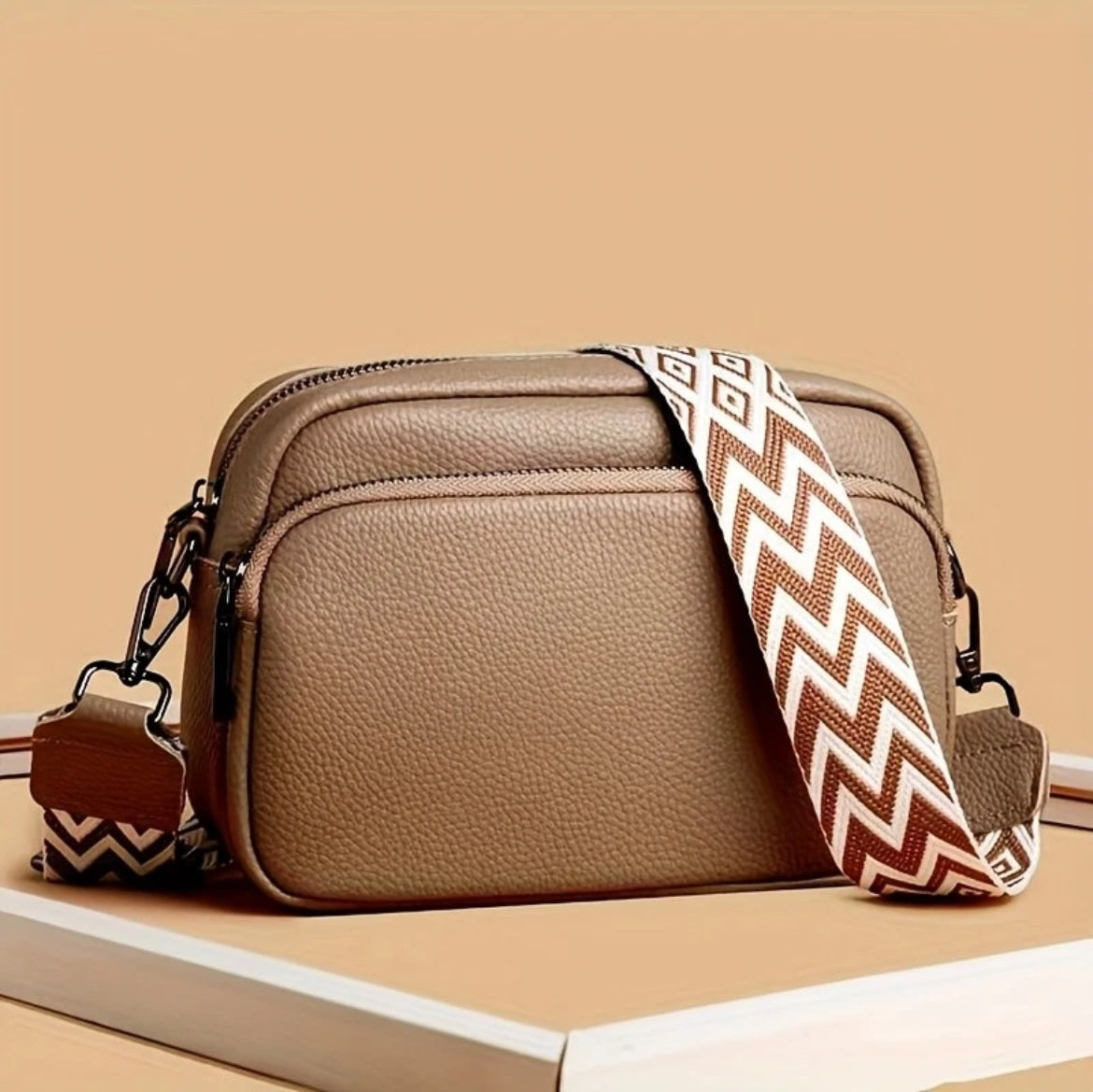 Women Ladies Shoulder Bag Cross Body Messenger Bag PU Leather Wide Strap Handbag