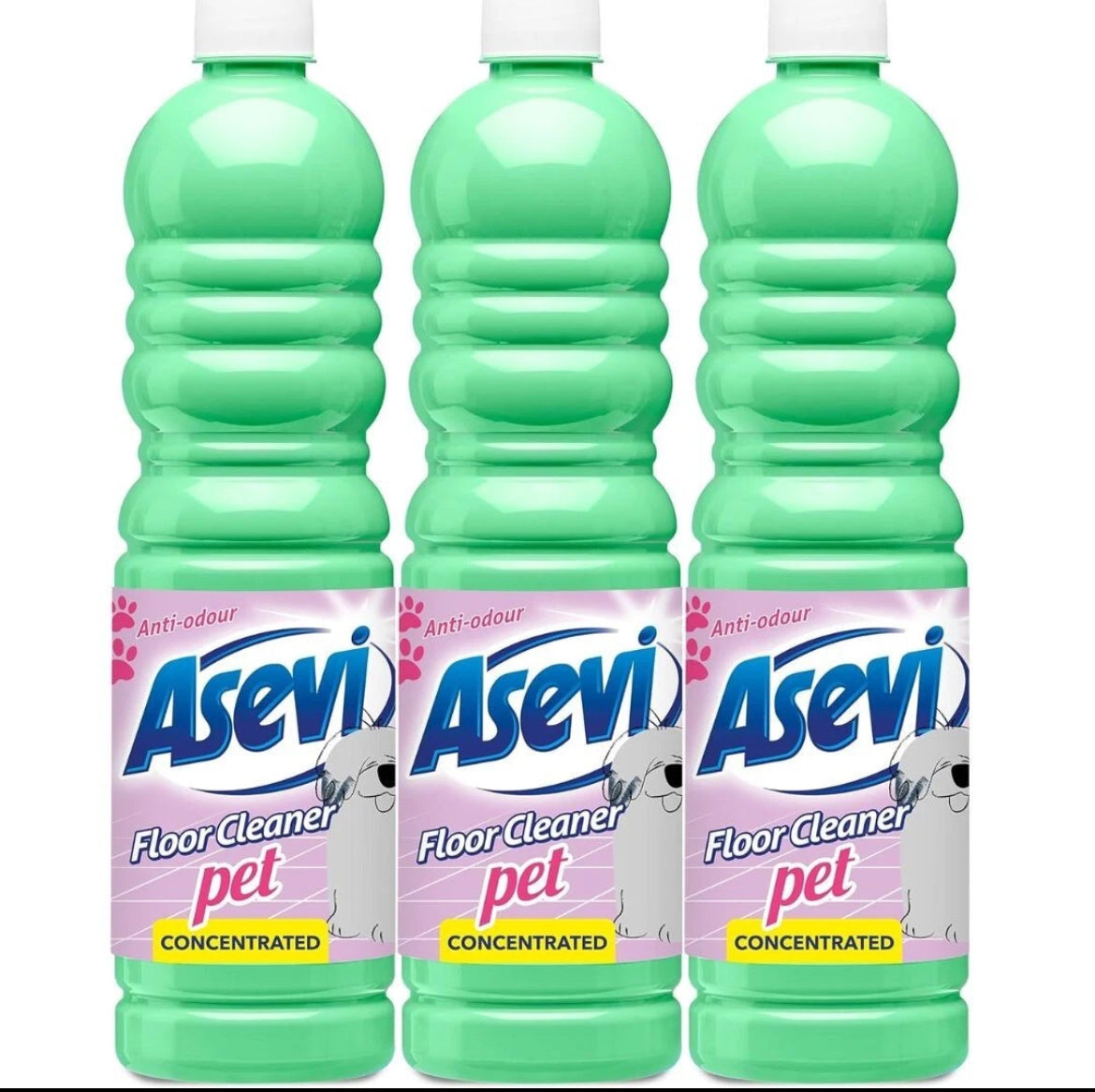 Asevi Concentrated Floor Cleaner Liquid Pet 1L x 3