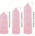 Natural Rose Quartz Crystal Tower Healing Wand Stone Point Faceted Prism Carve