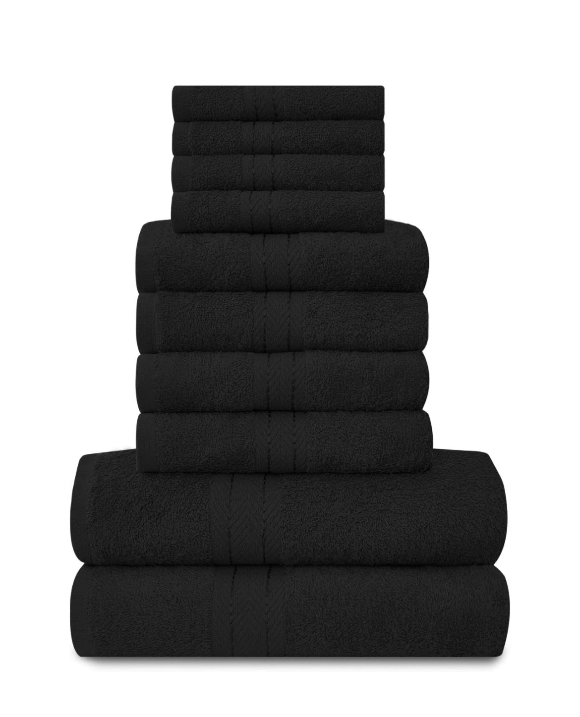 Towels Family Bale Set - 10 Piece 100% Egyptian Cotton, 4x Face 4x Hand 2x Bath Towe