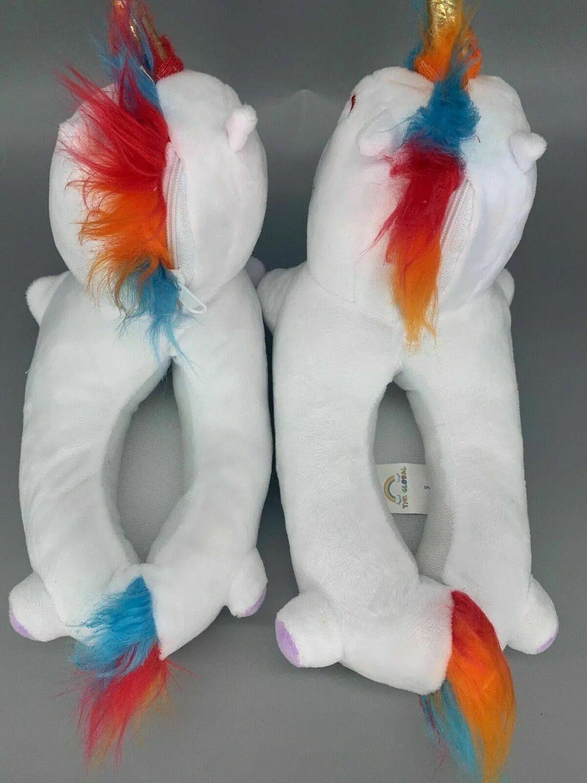 Unicorn Slippers Light up Kids Plush White Slippers One Size approx (3 - 11)