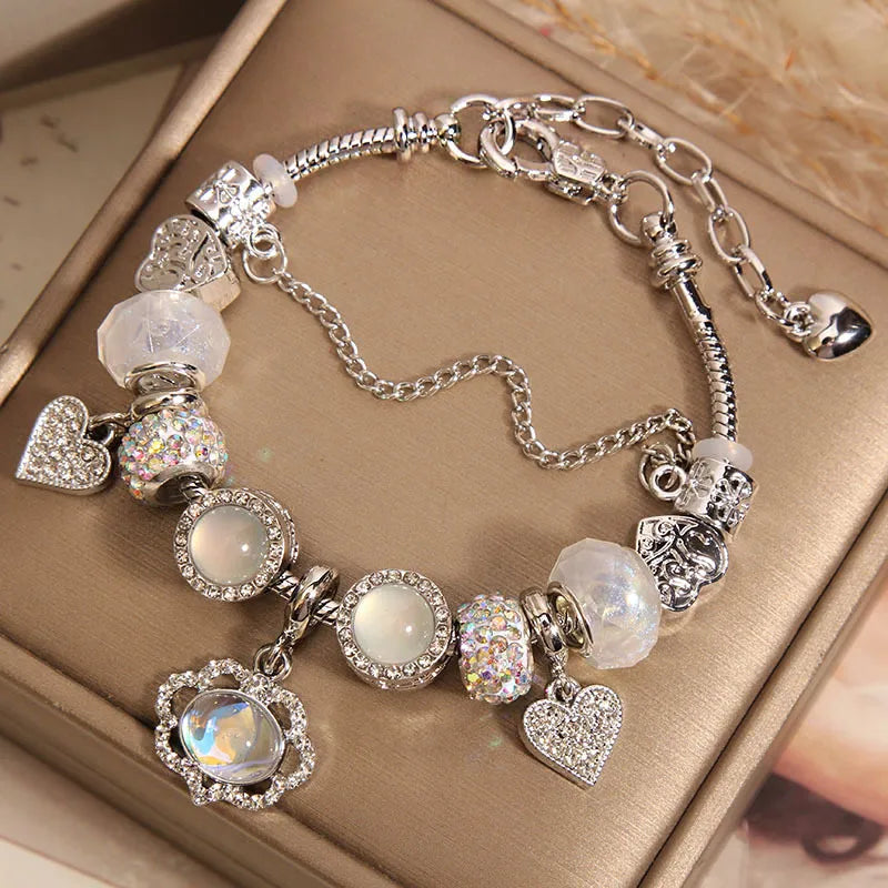 💎 Chunky Heart Charm Bracelet 💎