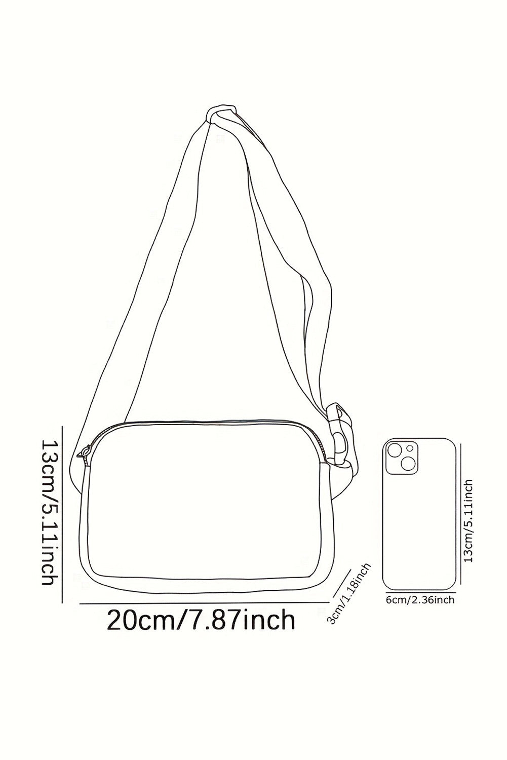 Dachshund Walking Footprint PU Crossbody Bag