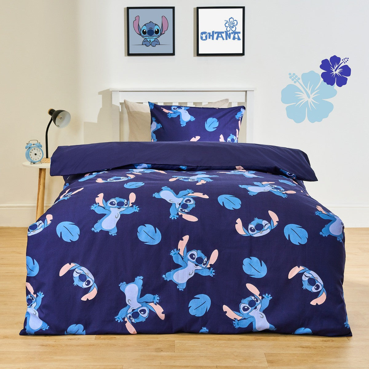 Stitch Printed Duvet Cover Set, Blue - Single