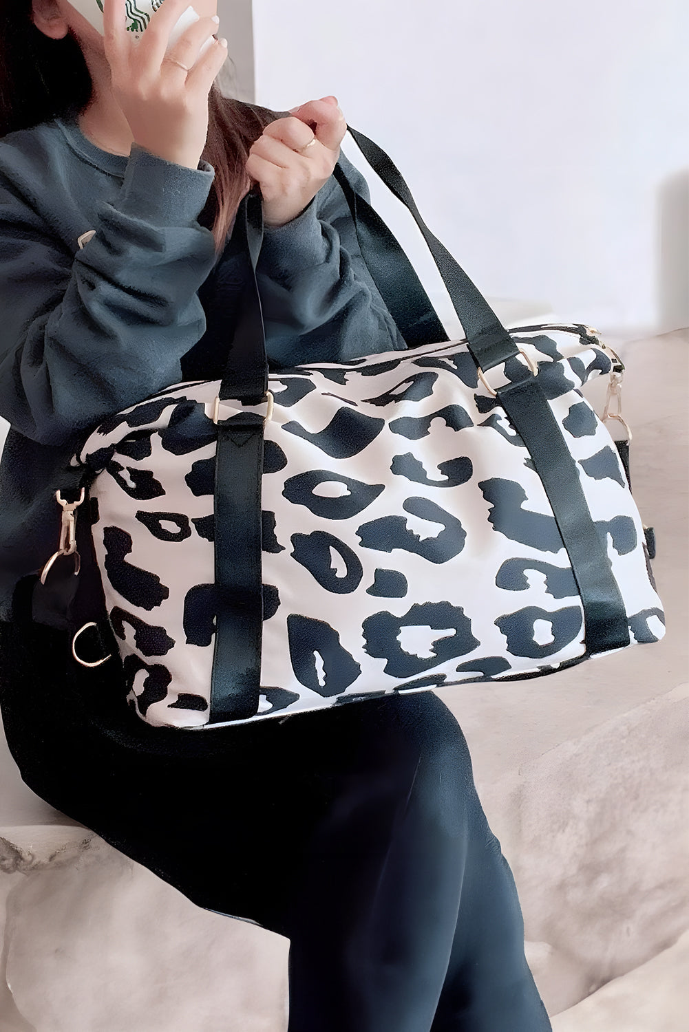 Leopard Print Luggage Tote Bag