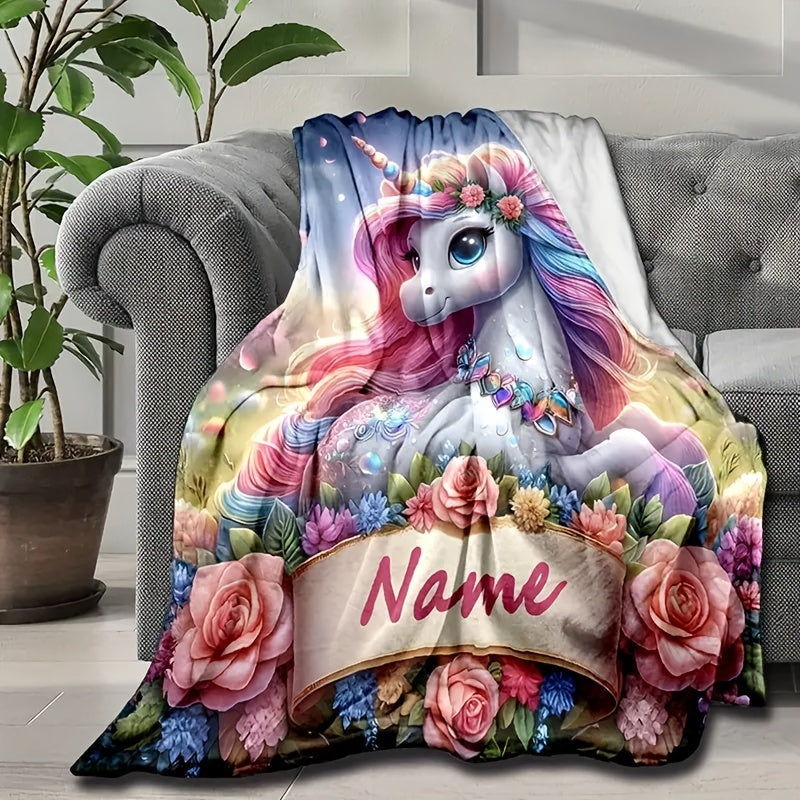 Personalised Unicorn Throw