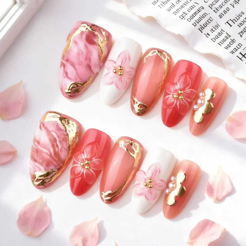 Floral False Nails