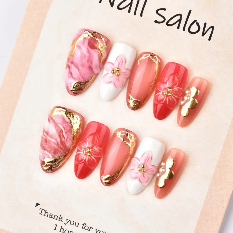 Floral False Nails