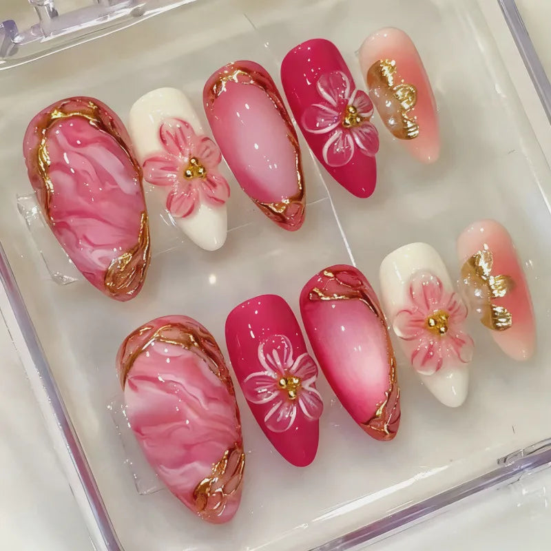 Floral False Nails