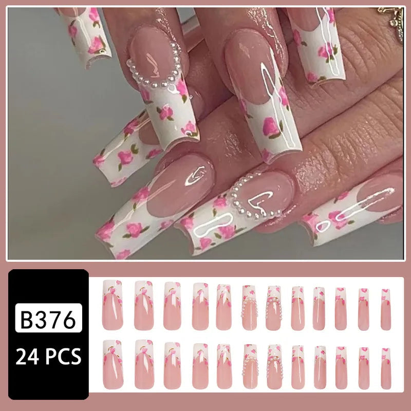 🌸💅 Flower False Nails 💅🌸