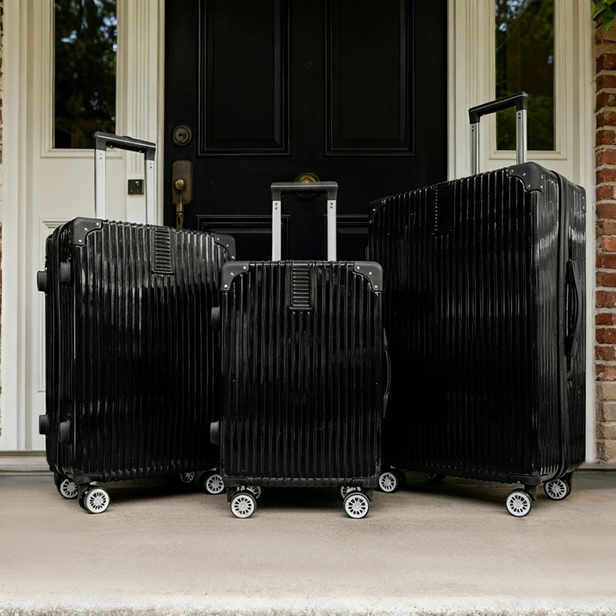 4 Wheel Hard Shell Metallic Suitcase