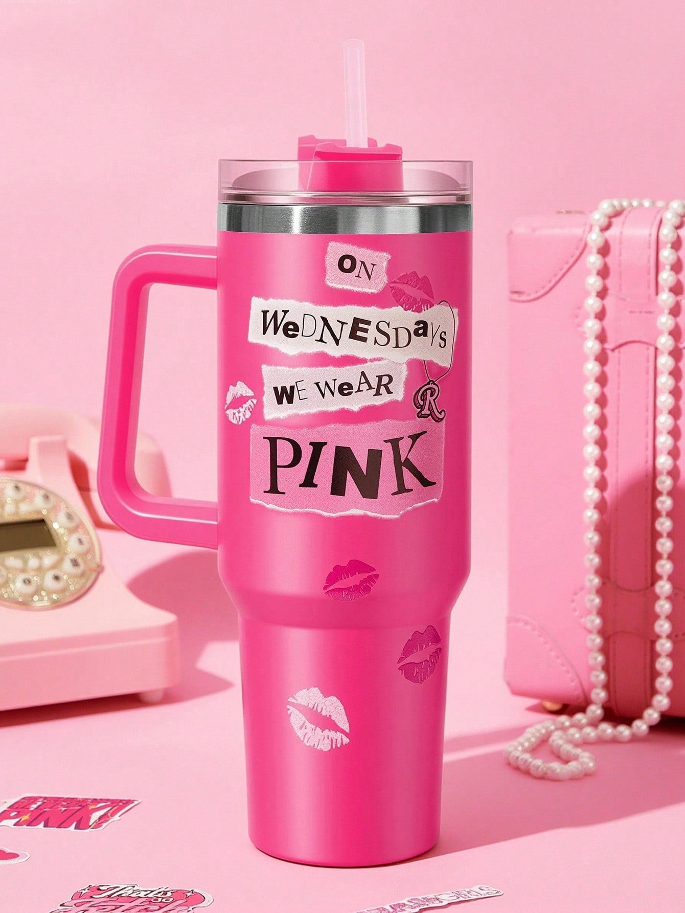 On Wednesday we wear pink stainless Stainless tumbler