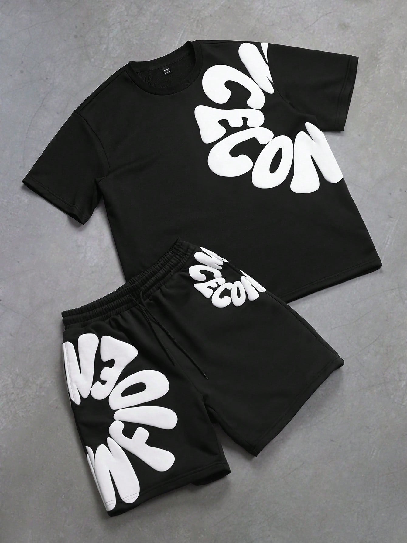 Men’s letter print Shorts Set