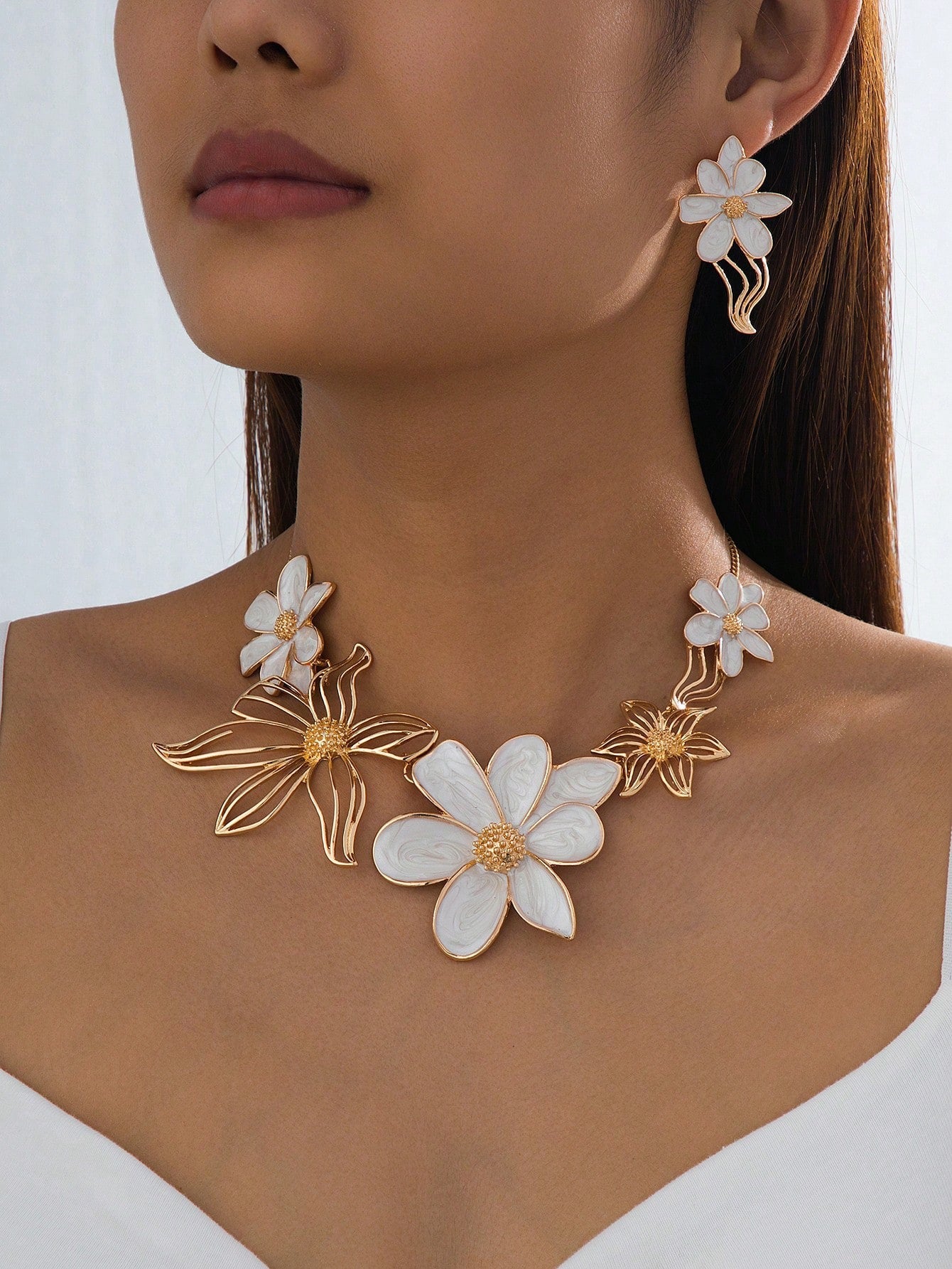 Flower Necklace Set