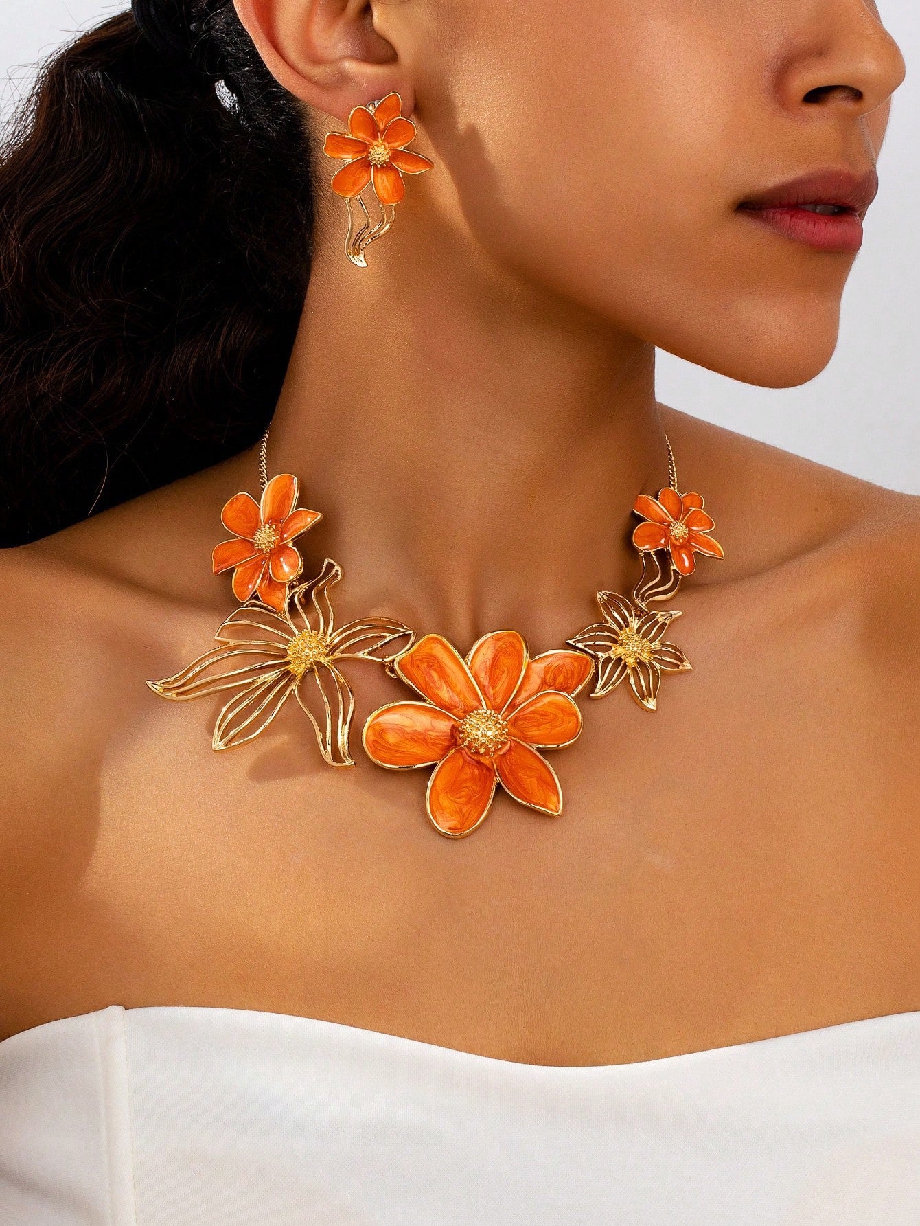 Flower Necklace Set