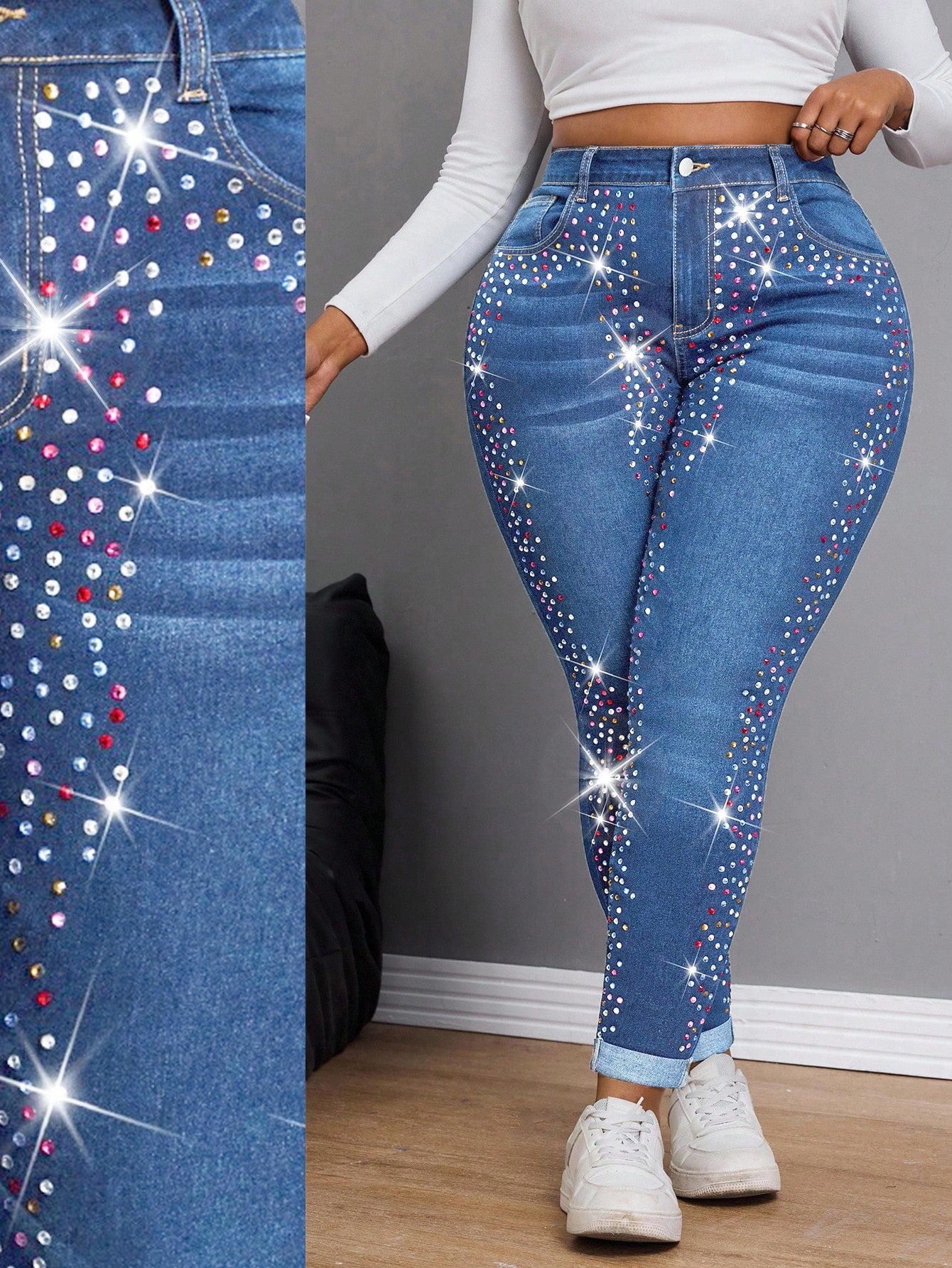 Sequin jeans