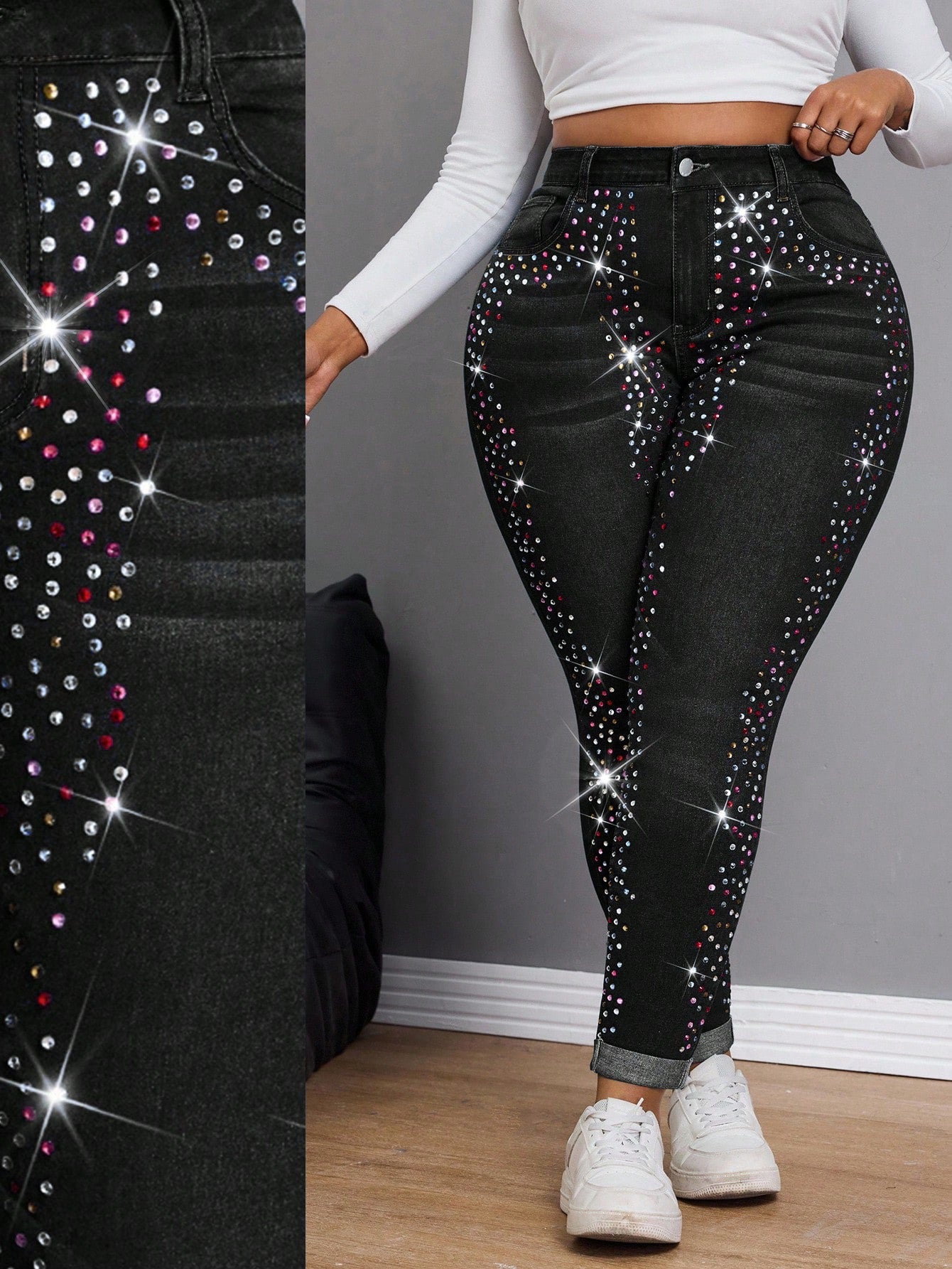 Sequin jeans