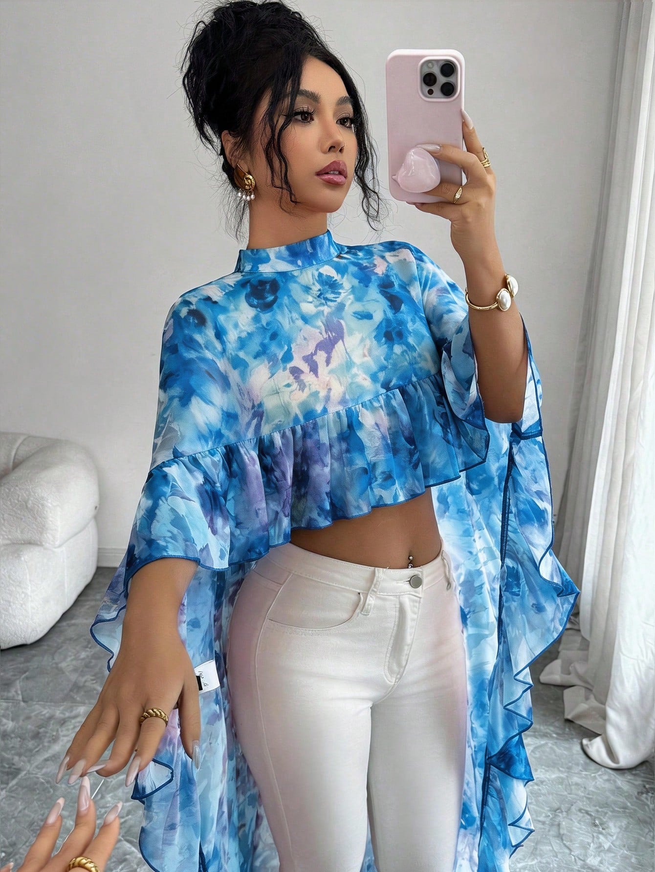 Cropped Ruffle Blouse