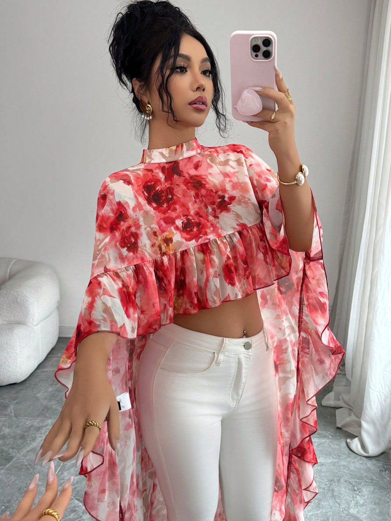 Cropped Ruffle Blouse