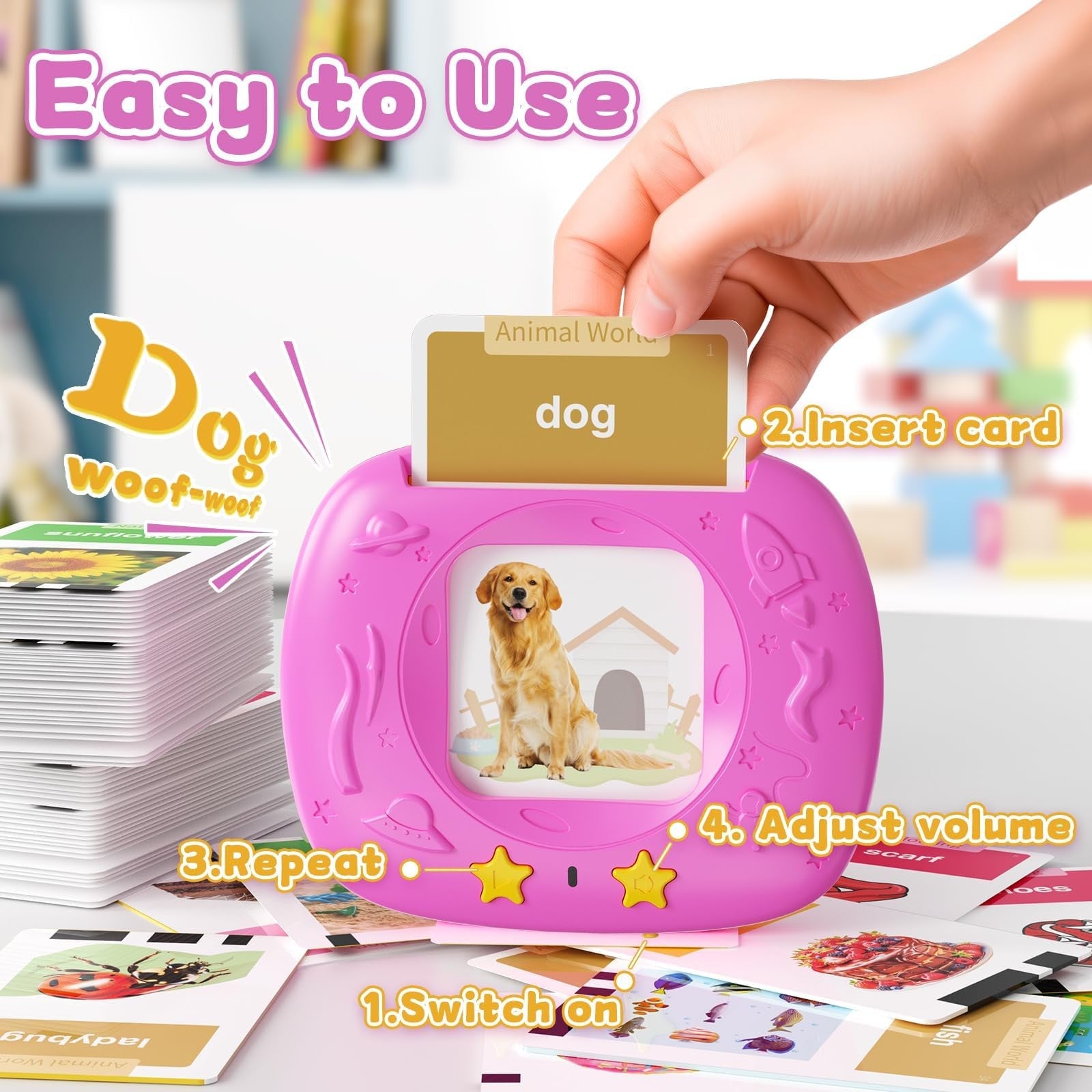 Toddlers Speech Learning Toy Flash Cards British Accent Educational Montessori Kit
