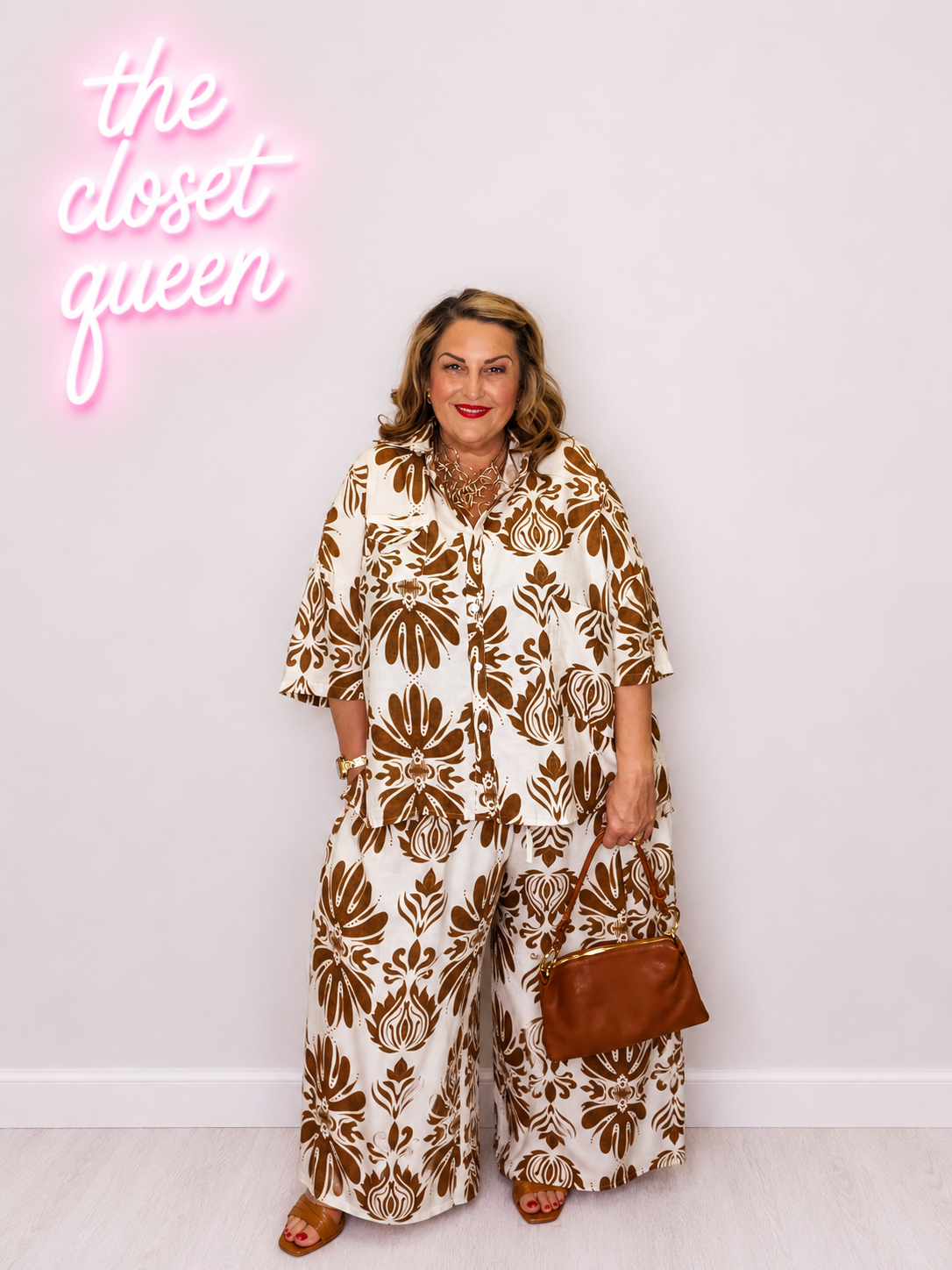 SCARLET TROUSERS FLOCK PRINT