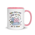 Take Life One Cup of Tea at a Time Ceramic Mug with Coloured Handle
