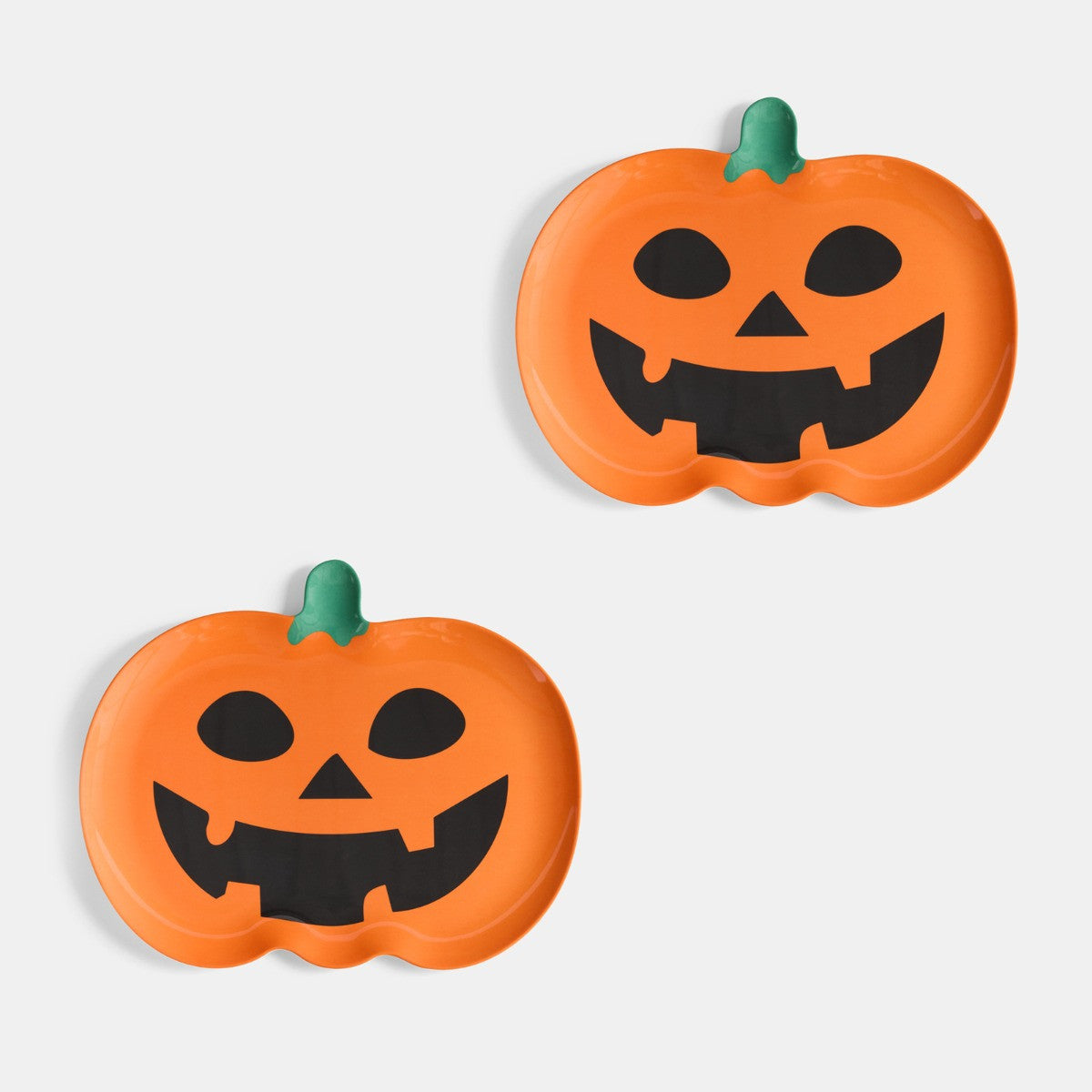 2 Pack Pumpkin Serving Platters - Orange