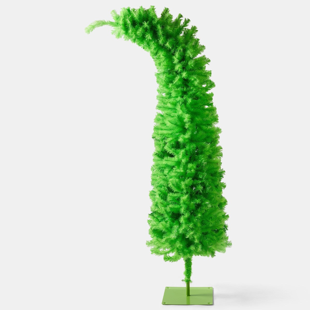 Novelty Tilted Christmas Tree, Green - 6ft