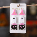 3pc Pink Halloween Stud Earrings Set