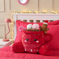 Festive Hot Chocolate Cuddle Cushion - Red