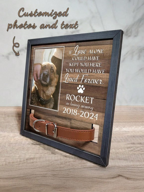 Personalised Pet Memorial Photo Frame & Collar Holder