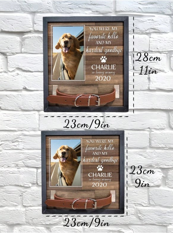 Personalised Pet Memorial Photo Frame & Collar Holder
