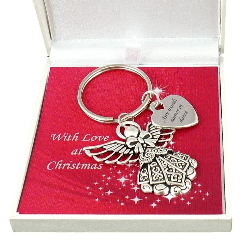 Angel Keyring with any Engraving in a gift box